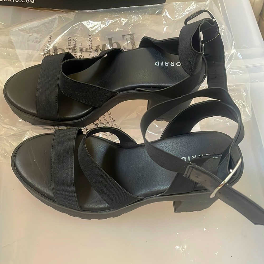 Black chunky heel